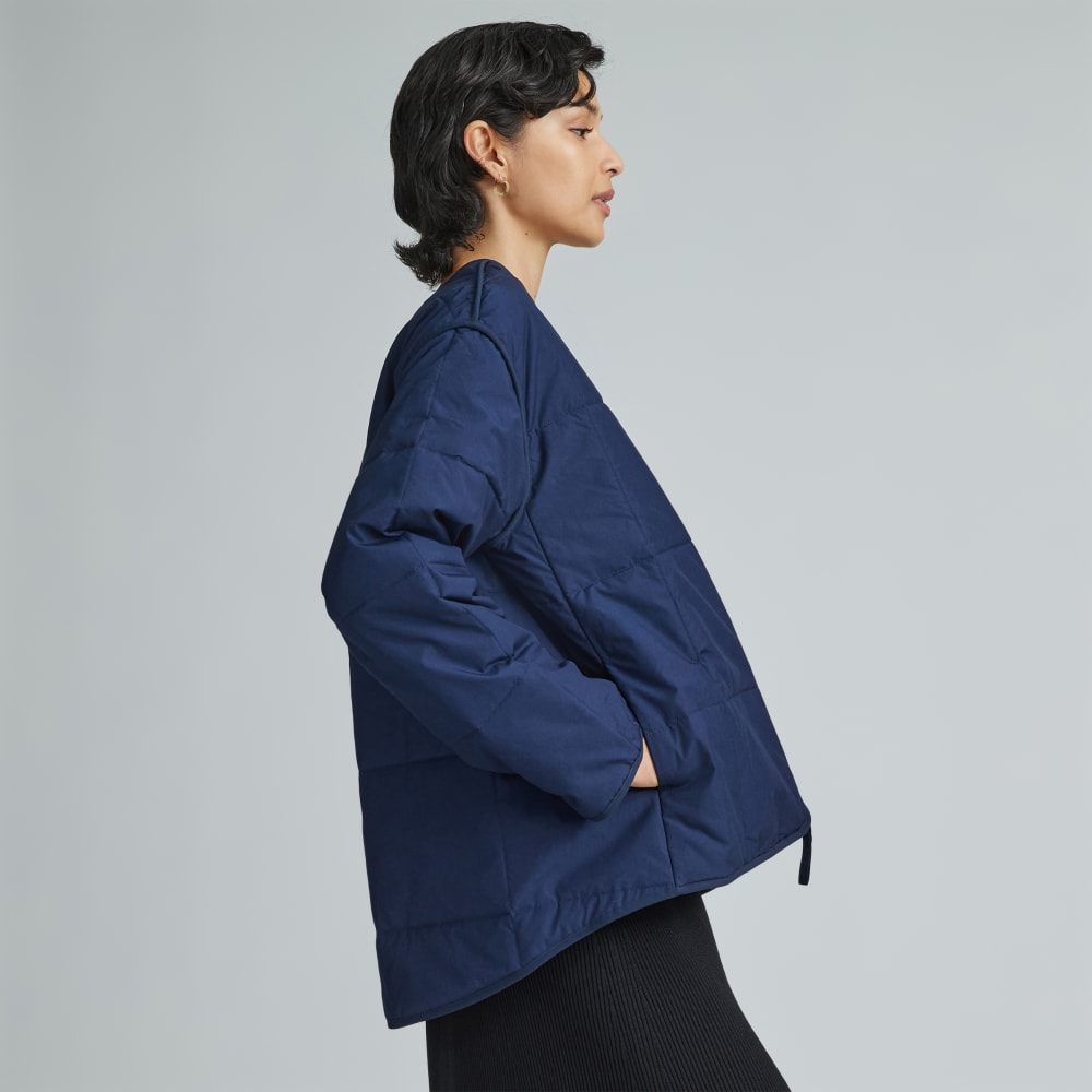 The Quilted Cotton Liner | Navy