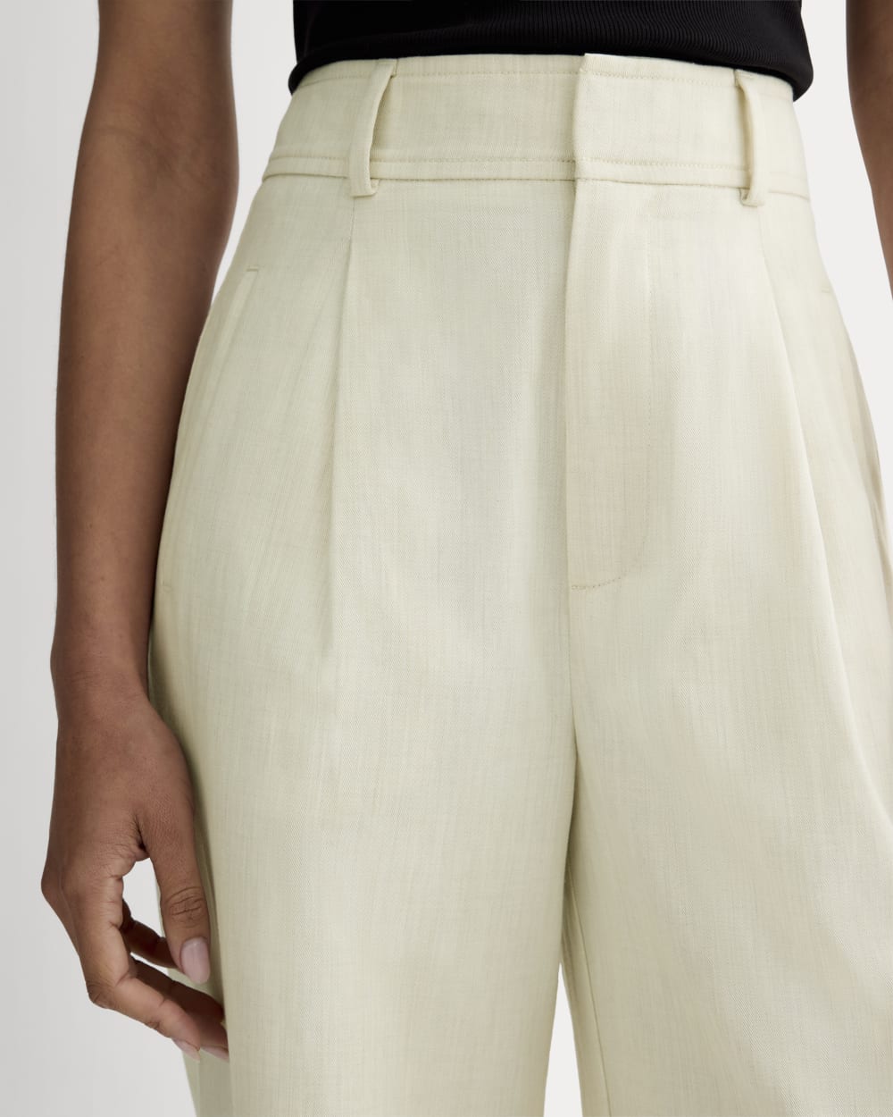The Draper Pleated Pant in Buttersmooth | Heathered Oat | 30" Inseam