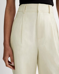 The Draper Pleated Pant in Buttersmooth | Heathered Oat | 32" Inseam