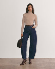 The Turtleneck in Lurex Merino | Rose Gold