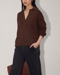 The Boxy Polo in Everyday Cotton | Dark Mahogany