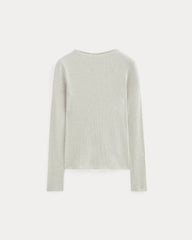 The Luxe Rib Funnel-Neck Tee | Heathered Oat