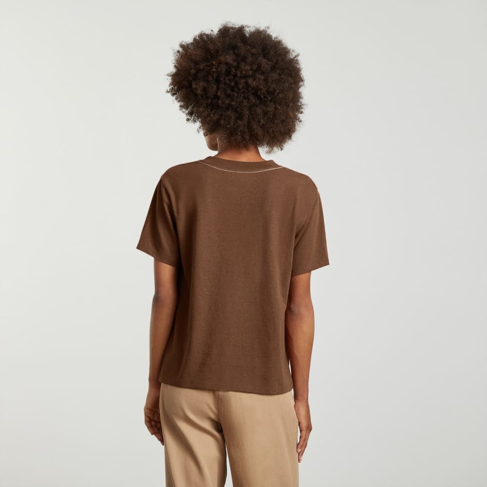 The Vintage V-Neck Hemp Tee | Espresso