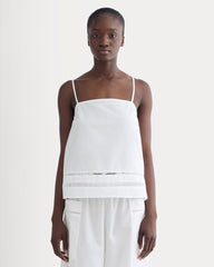 The Lace Trim Tank | White