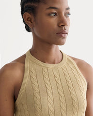 The Cable Halter in Cotton Cashmere | Classic Khaki