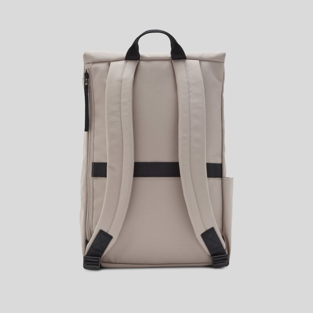 The ReNew Transit Backpack | Warm Quartz (with label)