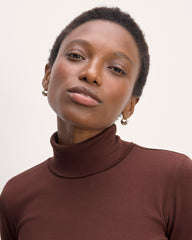 The Luxe Rib Turtleneck | Dark Mahogany