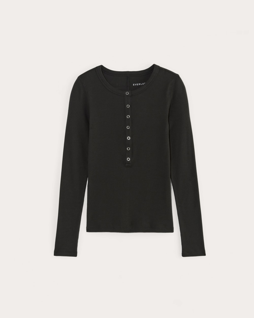 The Luxe Rib Henley | Black