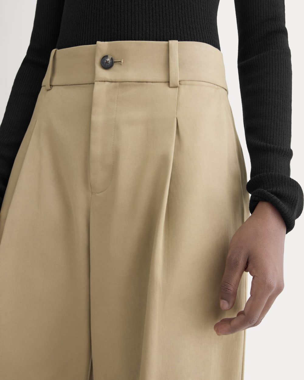 Wide-Leg Trouser in Buttersmooth | Ash Brown | 30" Inseam