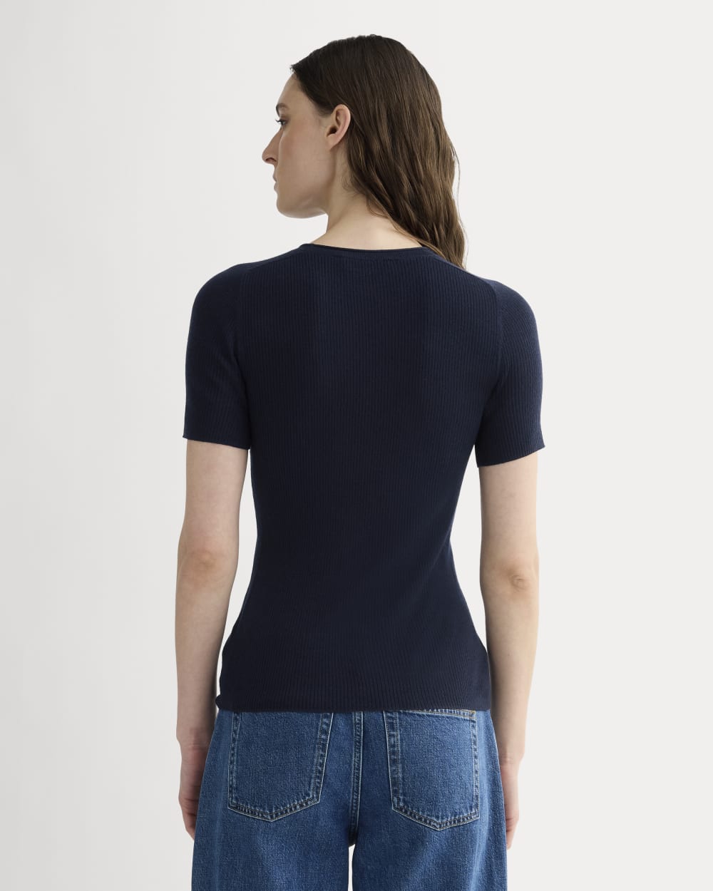 The Sweater Tee in Ultrasoft Merino | Navy