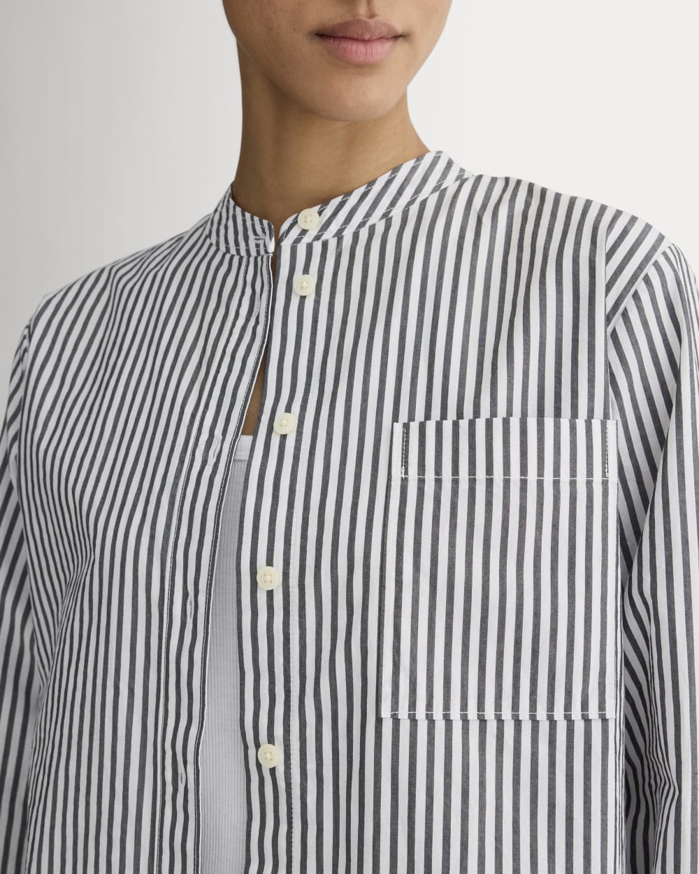 The Oversized Shirt in Ultrasoft Cotton | Optic White / Black