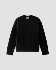 The Oversized Crew in Luxe Merino | Black