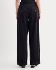 Corduroy Wide-Leg Trouser | Black