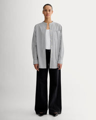 The Oversized Shirt in Ultrasoft Cotton | Optic White / Black