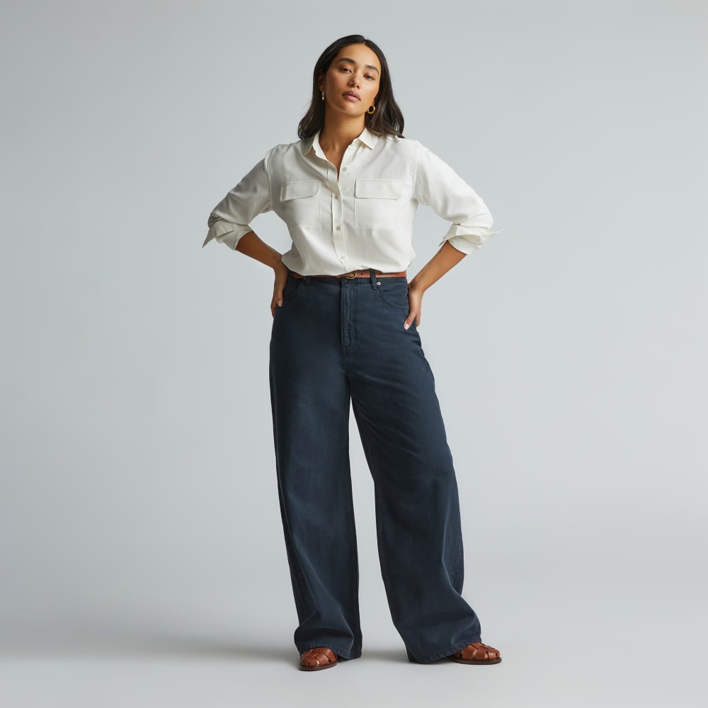 The Washable Silk Relaxed Shirt  | Bone
