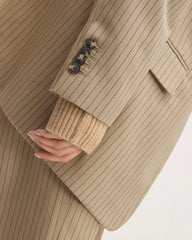 The Oversized Blazer in Buttersmooth | Cornstalk / Black
