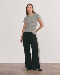 The Cozy Rib Tee | Black / Bone