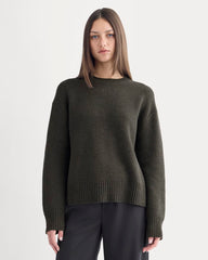 The Cotton Honeycomb Square Crew | Heathered Soot